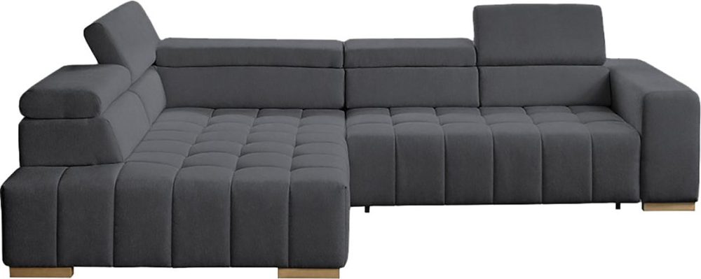 exxpo - sofa fashion Ecksofa »Elianos, hoher Sitzkomfort, aufwendige Kreuzsteppung im Sitz, L-Form« Kopfteile & Sitztiefe verstellbar, ohne Bettfunktion