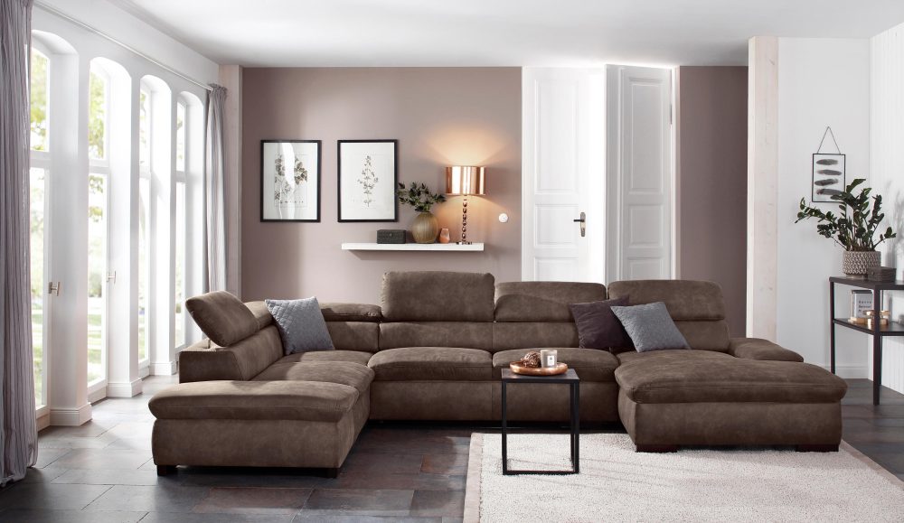 Home affaire Wohnlandschaft »Alberto«, XL, inklusive Kopfteilverstellung