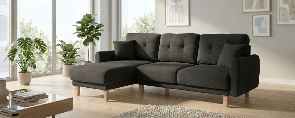 Home affaire Ecksofa »Triplo«, wahlweise mit Bettfunktion und Bettkasten, Zierkissen