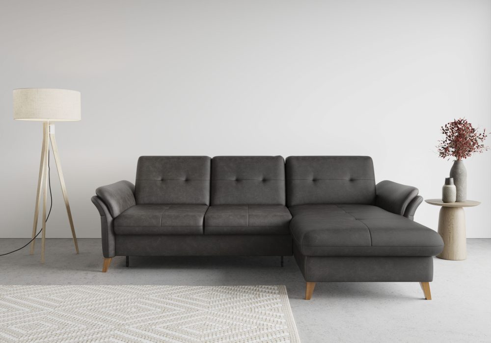 sit&more Ecksofa »Göteborg«, inklusive Sitztiefenverstellung und Federkern, wahlweise mit Bettfunktion und Bettkasten