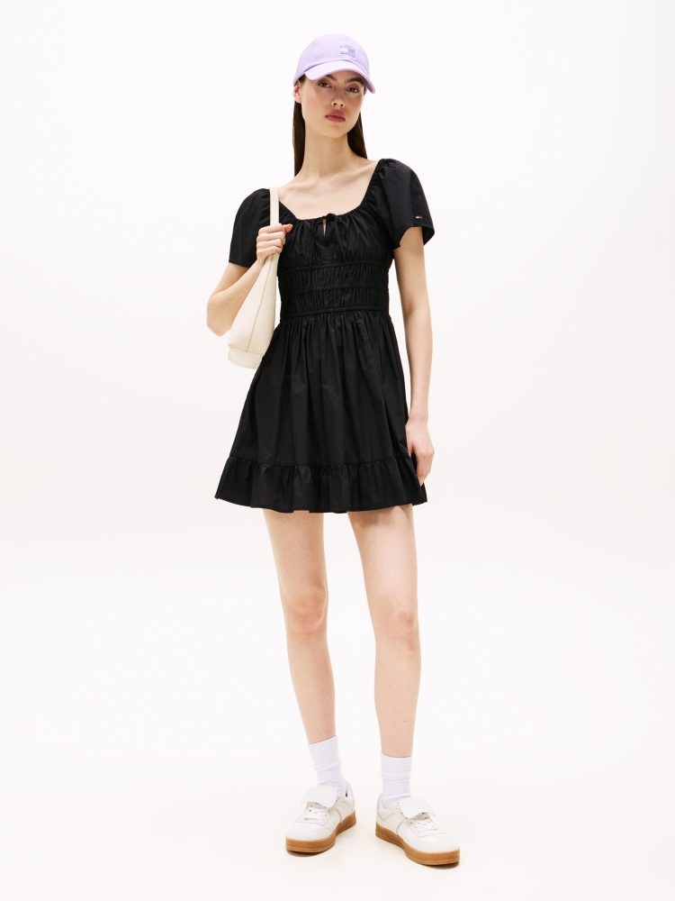 Tommy Jeans Minikleid »TJW ROUCHE MINI POPLIN DRESS EXT«