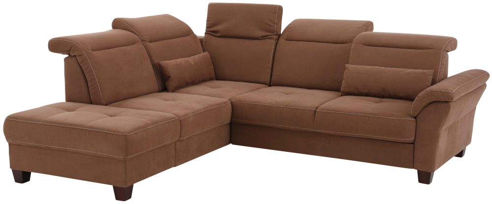 Premium collection by Home affaire Ecksofa »Solvei«, mit Ottomanenabschluss und Sitztiefenverstellung, wahlweise auch mit Kopfteilverstellung und Bettfunktion, Federkern