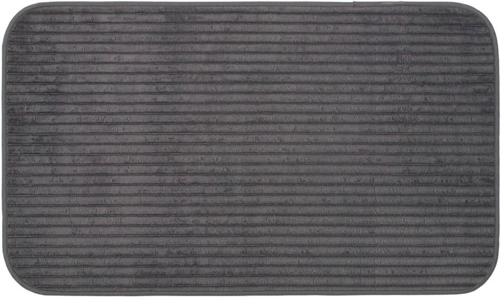 Gözze Badematte »Berlin«, Höhe 7 mm, rutschhemmend beschichtet, fussbodenheizungsgeeignet, Badteppich, Uni Farben, Cord Optik, waschbar