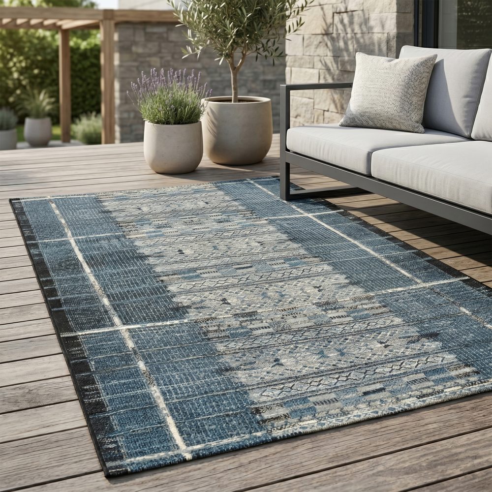 Gino Falcone Teppich »Outdoor-Africa 38«, rechteckig, 5 mm Höhe, Flachgewebe, In- und Outdoor geeignet, Wohnzimmer