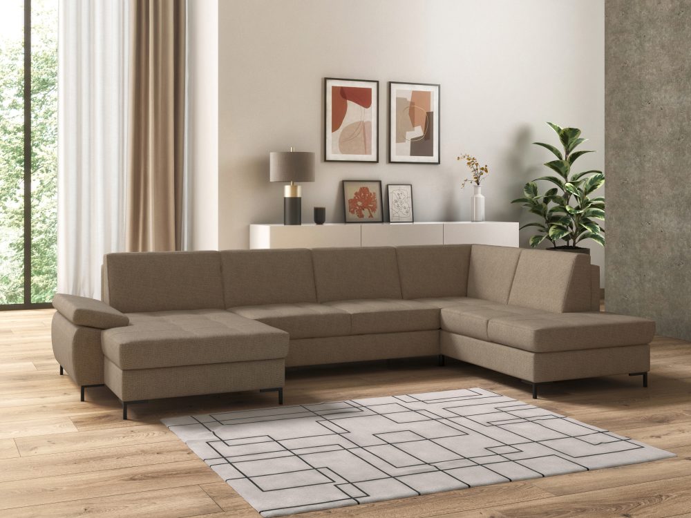 DOMO collection Wohnlandschaft »Capelo«, mit Armteilverstellung, wahlweise mit Bettfunktion, inklusive Federkern