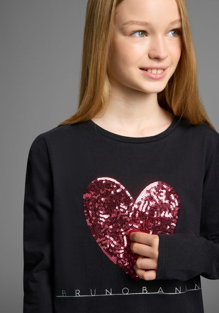 Bruno Banani Langarmshirt »WENDEN-Pailletten - Glitzerherz« NEU! BRUNO BANANI für TEENS. Cooles Paillettenshirt