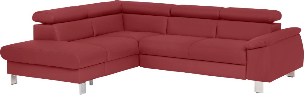 COTTA Ecksofa »Komaris«, inklusive Kopf- bzw. Rückenverstellung, wahlweise Bettfunktion, Bettkasten und RGB-LED-Beleuchtung