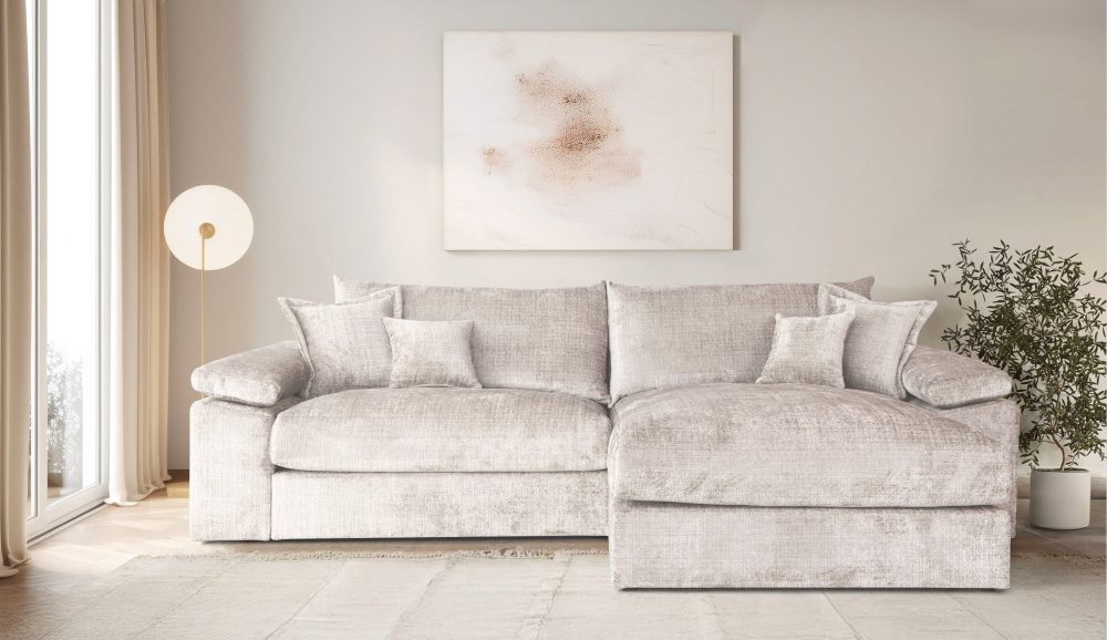 Home affaire Ecksofa »Soft&Cosy XXL L-Form - Breite 303 cm«, Mega-Sofa, Cord oder Chenille-Struktur, Federkern-Polsterung