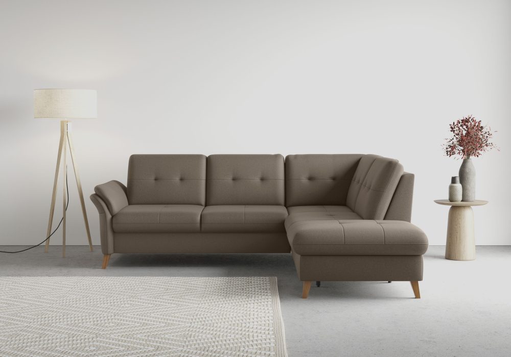 sit&more Ecksofa »Göteborg«, inklusive Sitztiefenverstellung und Federkern, wahlweise mit Bettfunktion und Bettkasten