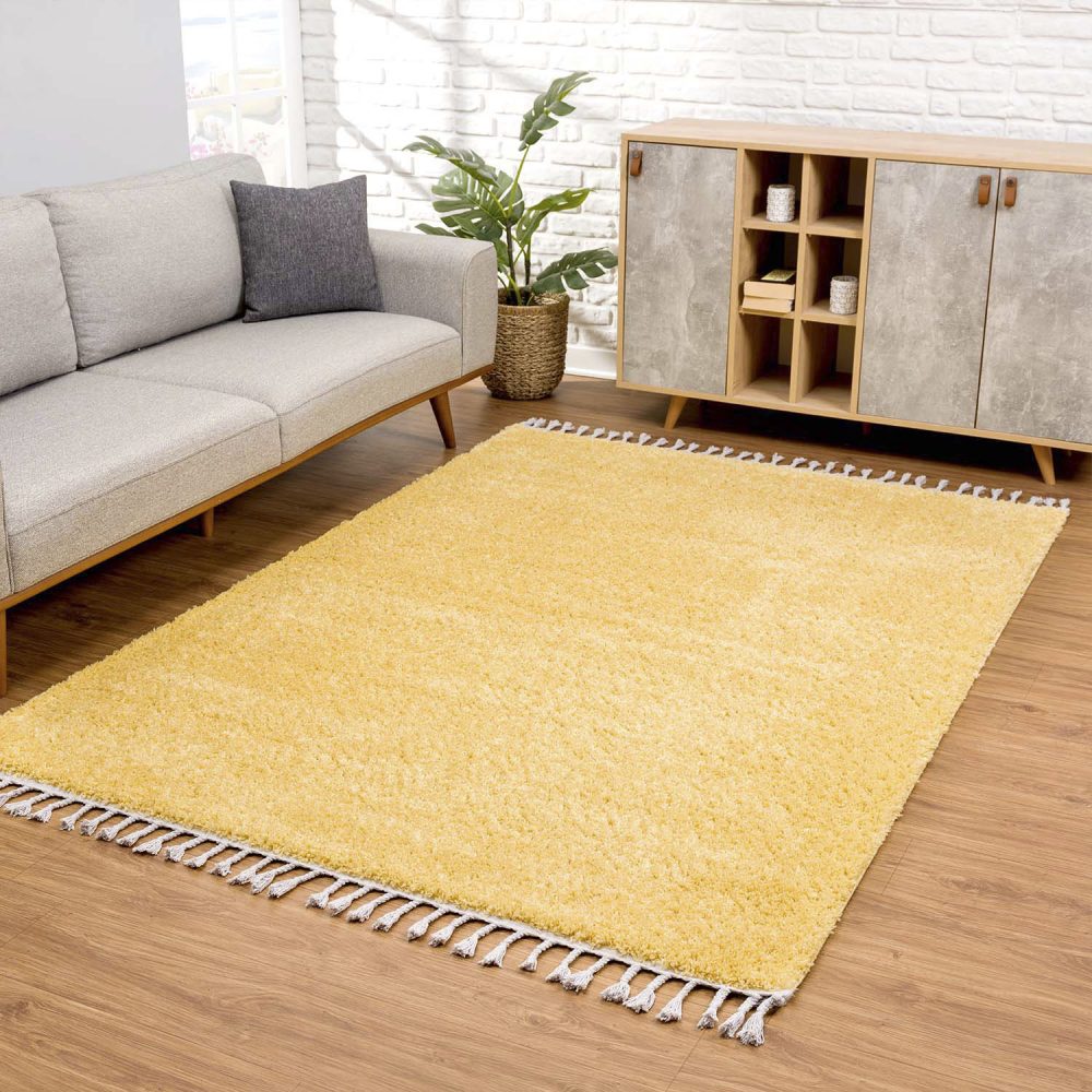 Carpet City Hochflor-Teppich »Pulpy 100«, rechteckig, 30 mm Höhe, mit Fransen, Wohnzimmer