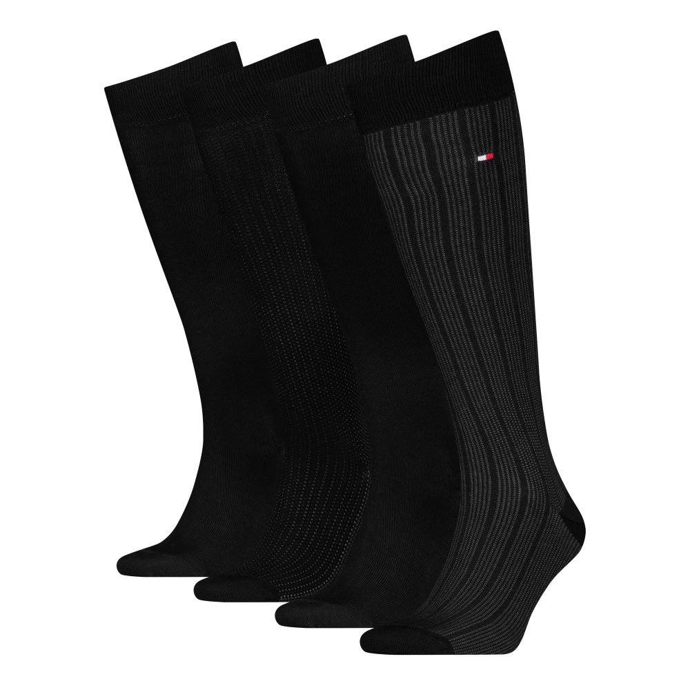 Tommy Hilfiger Kniestrümpfe »TH MEN KNEEHIGH 4P TIN GIFTBOX«, (4er Pack)