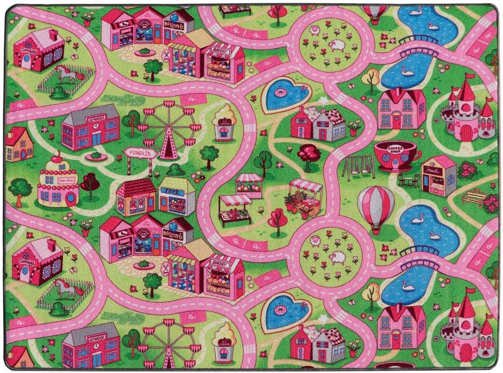 Primaflor-Ideen in Textil Kinderteppich »SWEET CITY«, rechteckig, 5 mm Höhe, Strassen-Spiel-Teppich, Strassenbreite ca. 9 cm, Kinderzimmer