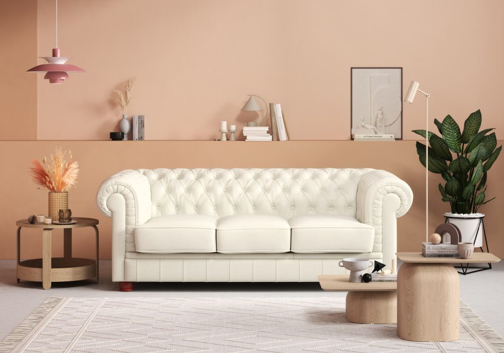 Max Winzer® Chesterfield-Sofa »Kent edel und bequem, tolle Detailverarbeitung, komfortable Armlehnen« 3-Sitzer mit aufwendiger Knopfheftung, Breite 205 cm