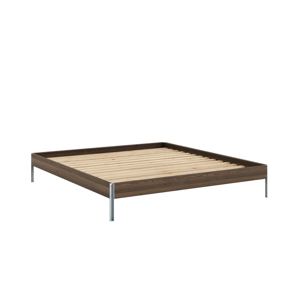 Karup Design Bettgestell »CORE BED Bodenbett, Holzrahmen, Futonbett, Jugendbett, Holzbett«, Massivholzbett mit Lattenrost, Kiefer massiv, Doppelbett ohne Kopfteil