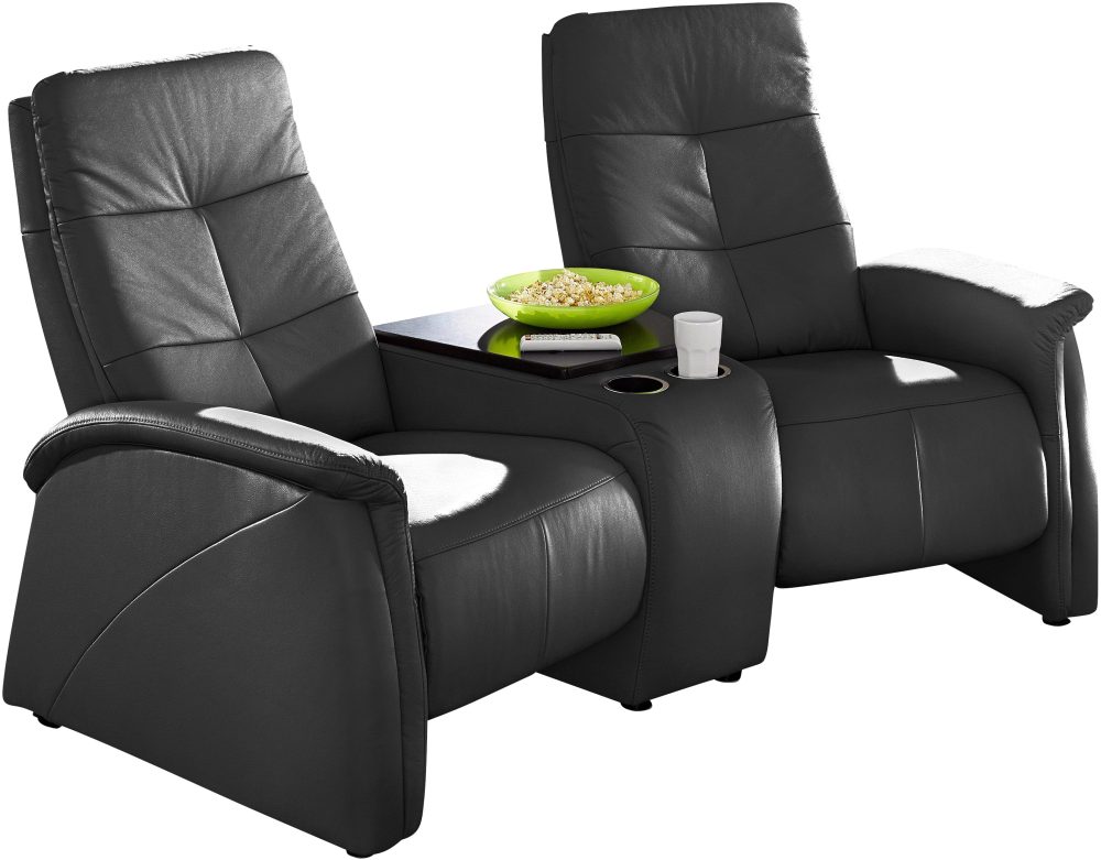 exxpo - sofa fashion 2-Sitzer, mit Relaxfunktion, integrierter Tischablage und Stauraumfach
