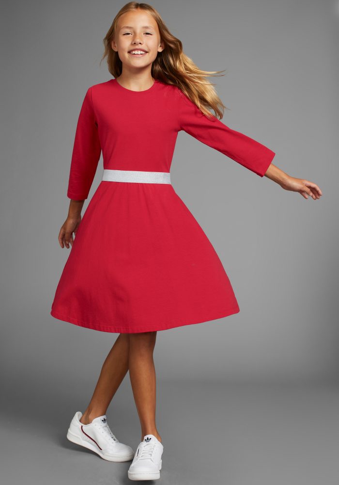 KIDSWORLD Skaterkleid »mit Glitzerband«, mit Glitzerband