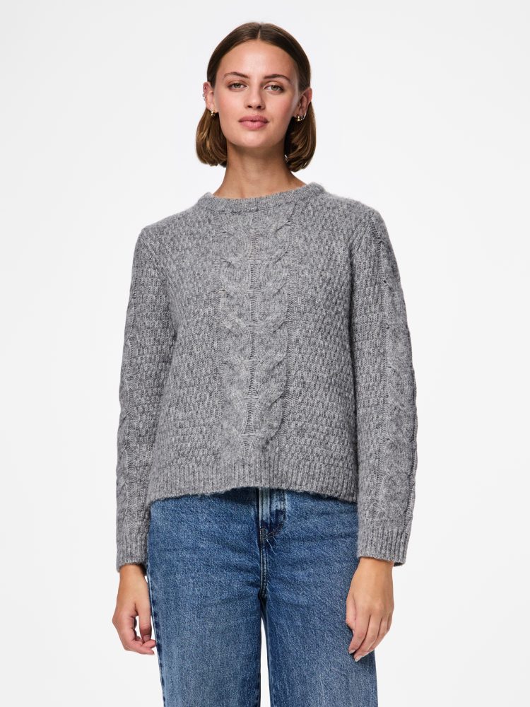 pieces Strickpullover »PCNINA LS O-NECK KNIT NOOS BC«
