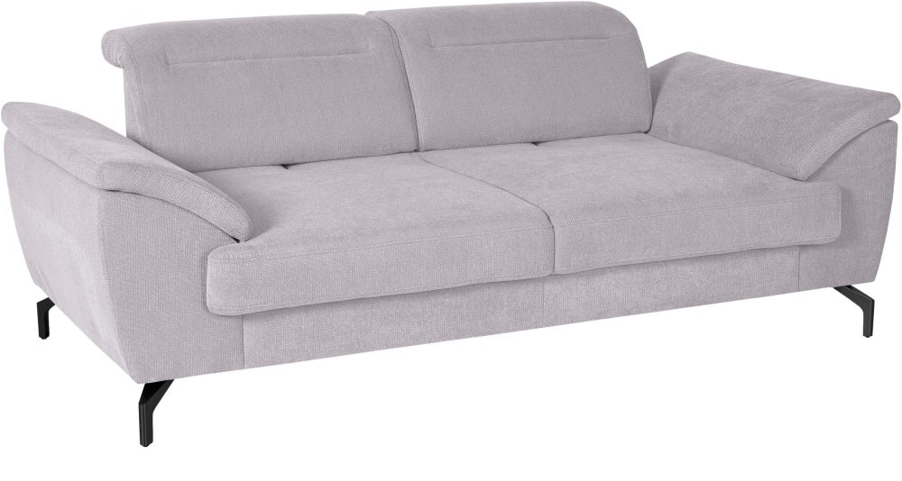 sit&more 2,5-Sitzer, 15 cm Fusshöhe, inklusive Sitztiefenverstellung, wahlweise Kopfteilverstellung, wahlweise in 2 unterschiedlichen Fussfarben