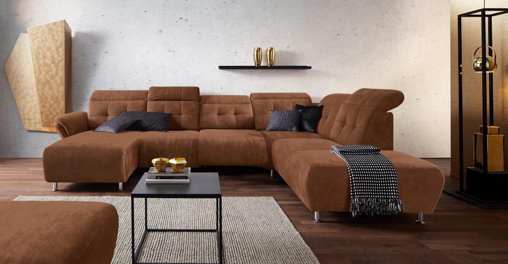 Places of Style Wohnlandschaft »Manhattan«, 2 Sitze mit elektrischer Relaxfunktion, verstellbare Armlehnen