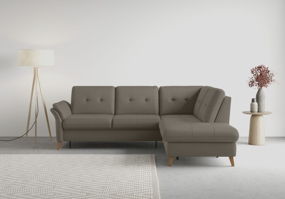 sit&more Ecksofa »Göteborg«, inklusive Sitztiefenverstellung und Federkern, wahlweise mit Bettfunktion und Bettkasten