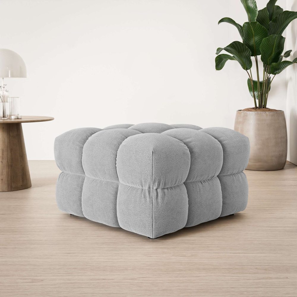 s.Oliver Polsterhocker »COBBO Sitzhocker Bubble-Optik, Masse B/T/H: 80/80/48 cm«, passend zum Sofa, moderne Steppung und hoher Sitzkomfort