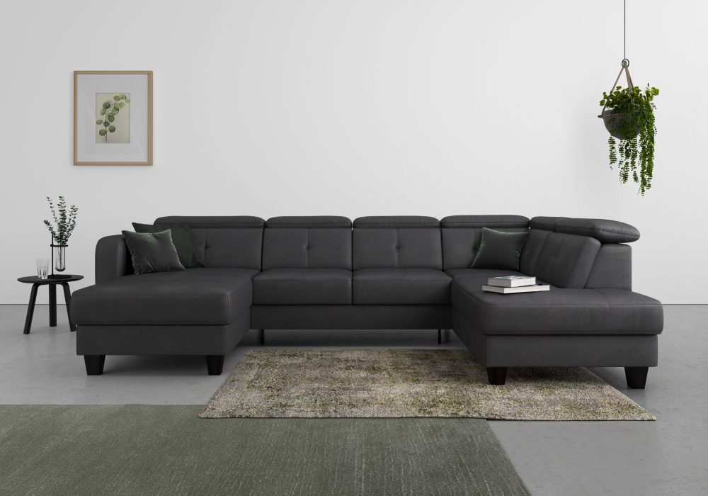 sit&more Wohnlandschaft »Bellucci«, inklusive Kopfteilverstellung und Federkern, wahlweise mit Bettfunktion und Bettkasten
