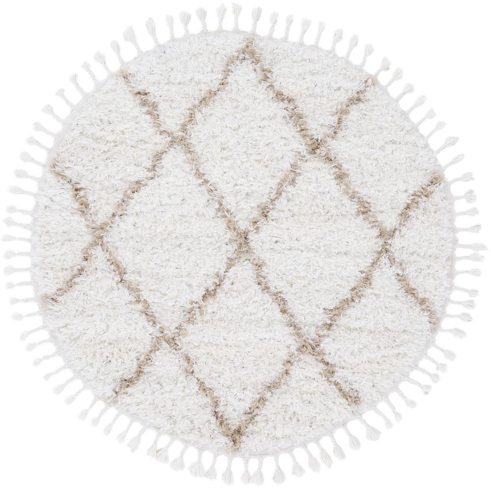 carpetfine Hochflor-Teppich »Eddy«, rund, 30 mm Höhe, Mit Fransen, Wohnzimmer