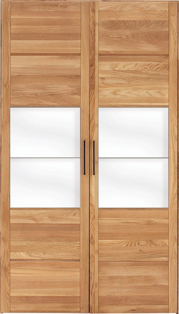 Premium collection by Home affaire Drehtürenschrank »Chamara«, aus massivem Eichenholz, in unterschiedlichen Schrankbreiten erhältlich, Höhe 218 cm