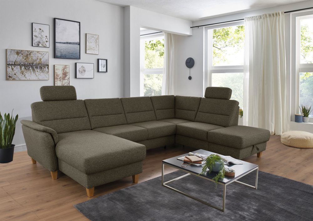 Home affaire Wohnlandschaft »Palmera«, Federkern, wahlweise mit Bettfunktion und mit/ohne Stauraum