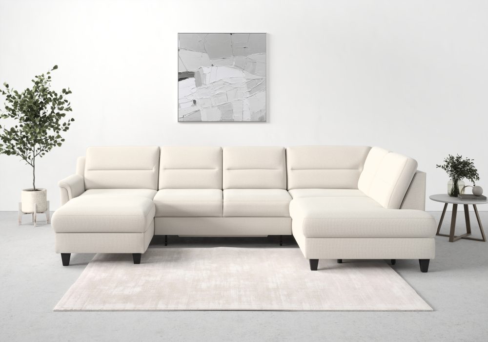 sit&more Wohnlandschaft »Farö«, inklusive Federkern, mit wengefarbenen Füssen, wahlweise mit Bettfunktion und Bettkasten