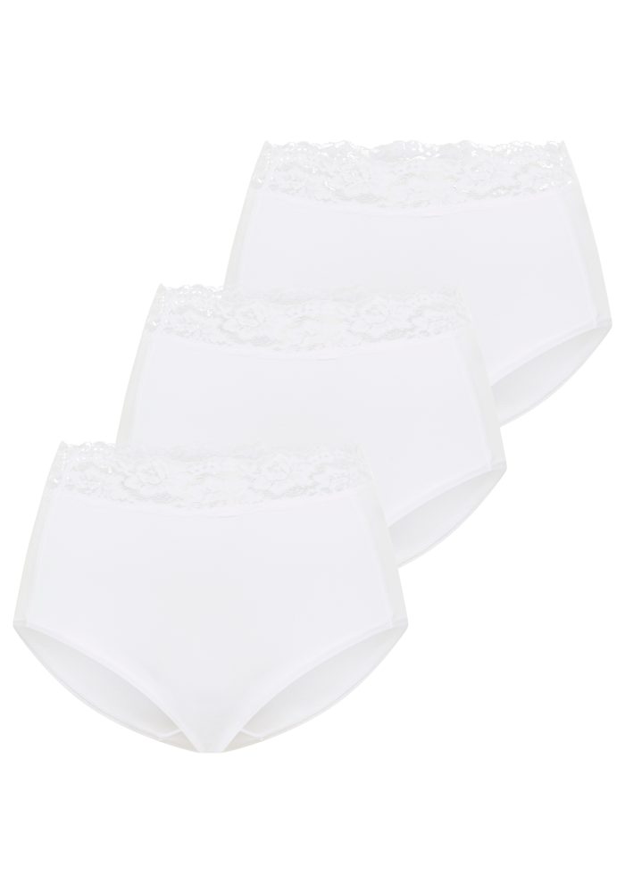 YSABEL MORA Shapingslip, (3er Pack), Baumwollmix, elastisch, leichter Shape-Effekt, Spitze