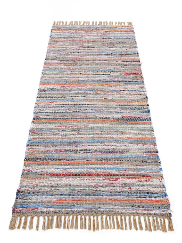 carpetfine Läufer »Kelim Chindi«, rechteckig, 6 mm Höhe, Flachgewebe Wendeteppich mit Fransen, Wohnzimmer