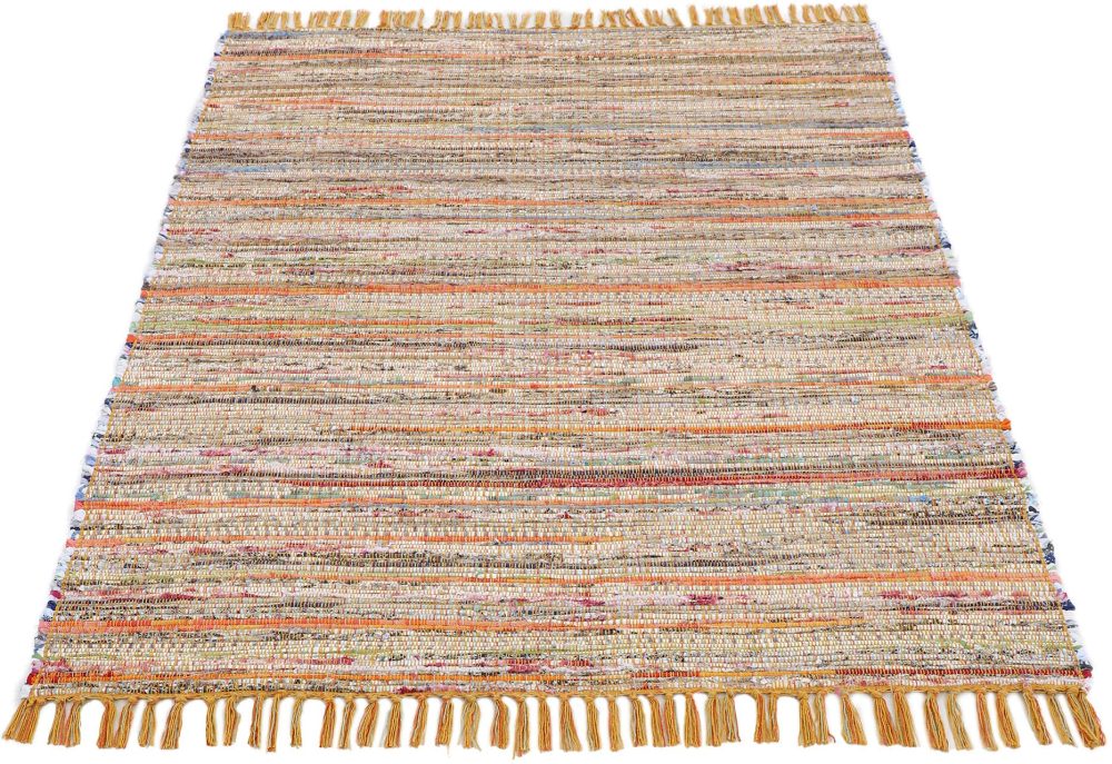 carpetfine Teppich »Kelim Chindi«, rechteckig, 6 mm Höhe, Flachgewebe Wendeteppich mit Fransen, Wohnzimmer