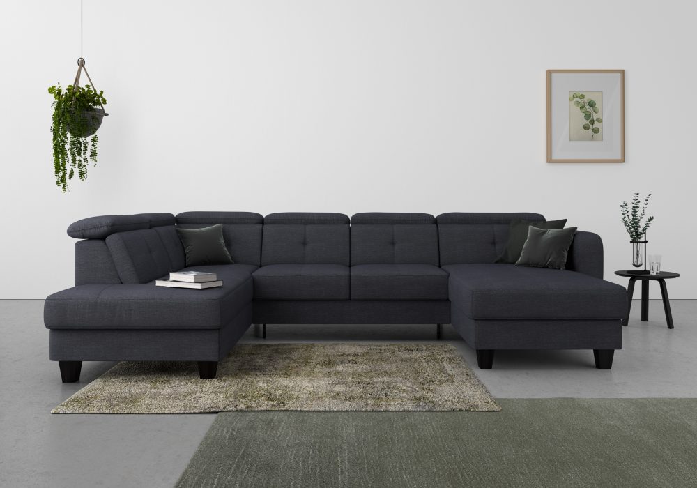 sit&more Wohnlandschaft »Bellucci«, inklusive Kopfteilverstellung und Federkern, wahlweise mit Bettfunktion und Bettkasten