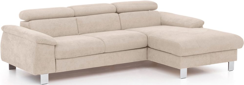 COTTA Ecksofa »Komaris«, mit Kopf- bzw. Rückenverstellung, wahlweise mit Bettfunktion, Bettkasten und RGB-LED-Beleuchtung
