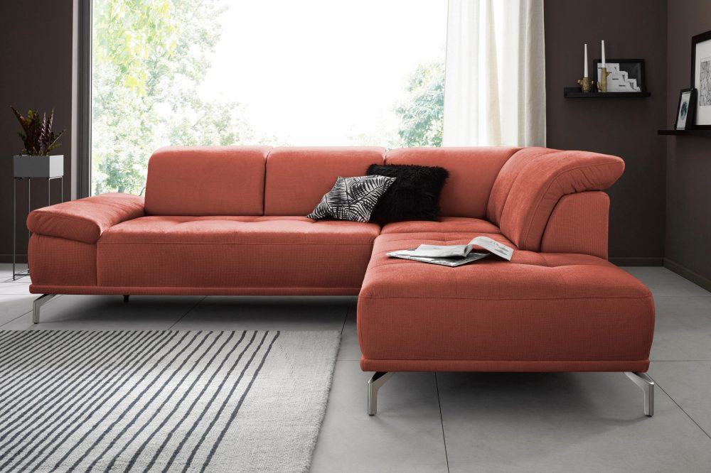 Places of Style Ecksofa »Caluna«, mit Sitztiefen- und Kopfteilverstellung (5fach)