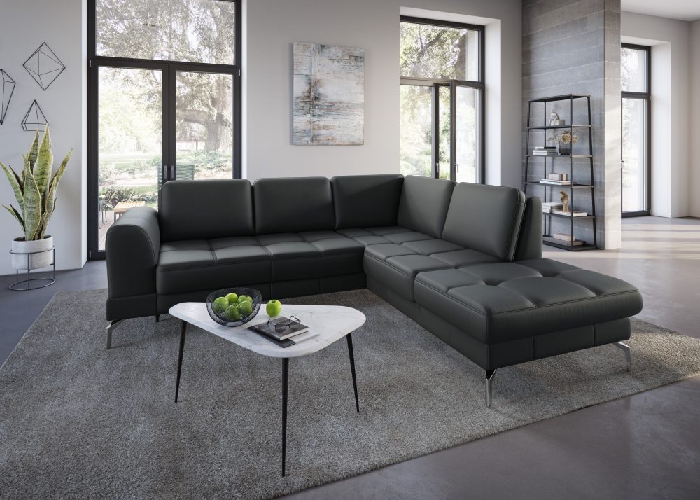 sit&more Ecksofa »Bendigo V«, inklusive Sitztiefenverstellung, Bodenfreiheit 15 cm, wahlweise in 2 unterschiedlichen Fussfarben