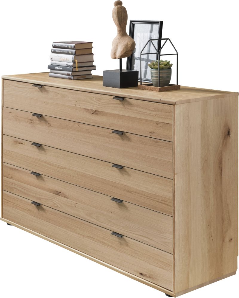WIEMANN Schubkastenkommode »Cardiff Sideboard, Wäscheschrank, teilmassiv Bianco-Eiche, Schubladen« Glas- oder Massivholzfront, verschiedene Breiten, MADE IN GERMANY, Schubkästen inklusive Selbsteinzug und Dämpfung