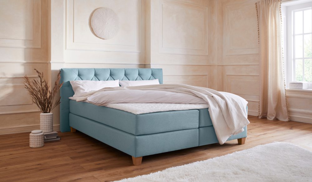 Guido Maria Kretschmer Home&Living Boxspringbett »Harmones«, in 3 Breiten, 3 Matratzenarten, Härtegrad auch im Mix mit je 1 Matratze in H2 und H3, incl. Topper