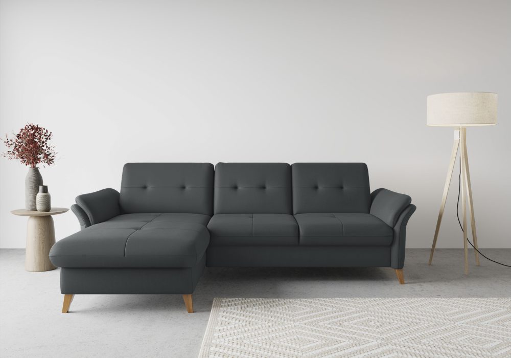 sit&more Ecksofa »Göteborg«, inklusive Sitztiefenverstellung und Federkern, wahlweise mit Bettfunktion und Bettkasten