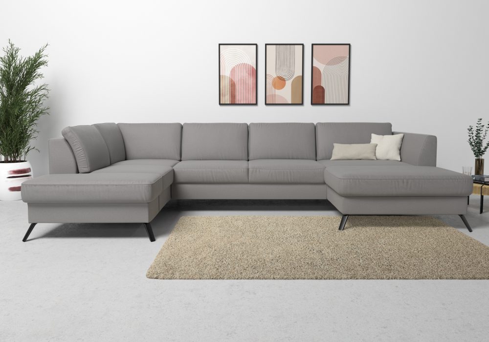 sit&more Wohnlandschaft, inklusive Sitztiefenverstellung, wahlweise mit Bettfunktion, 15cm hoch