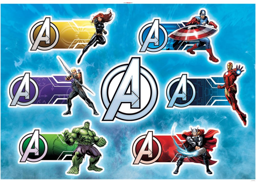 Komar Wandtattoo »Avengers Plates«, (7 St.), 100 x 70 cm