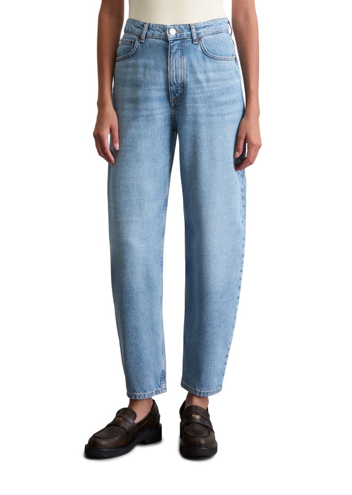 Marc O'Polo High-waist-Jeans, hohe Taille, lockere Passform, verkürzte Länge