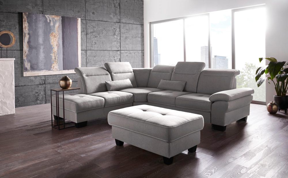 Places of Style Ecksofa »Cornwall«, incl. Sitztiefenverstellung, wahlweise mit Bettfunktion und Kopfteilverstellung