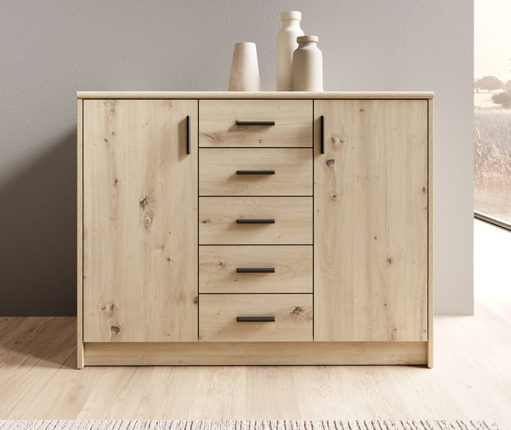 HBZ Sideboard »Nelly Kommode, BxHxT 109x86x50cm«, (1 St.), Breite 109cm, Einlegeböden verstellbar, foliert