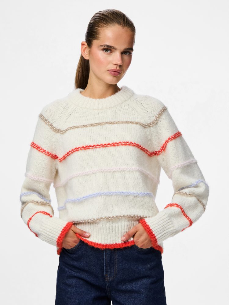 pieces Strickpullover »PCNELIA LS O-NECK KNIT NOOS BC«