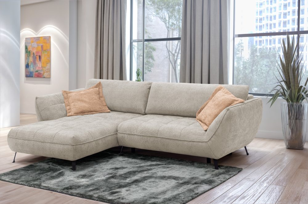 exxpo - sofa fashion Ecksofa »Samoa, bequem und modern, mit Easy-Lift-Bettfunktion, L-Form«, Ecksofa Samoa, inkl. Bettfunktion, Bettkasten und Rückenkissen