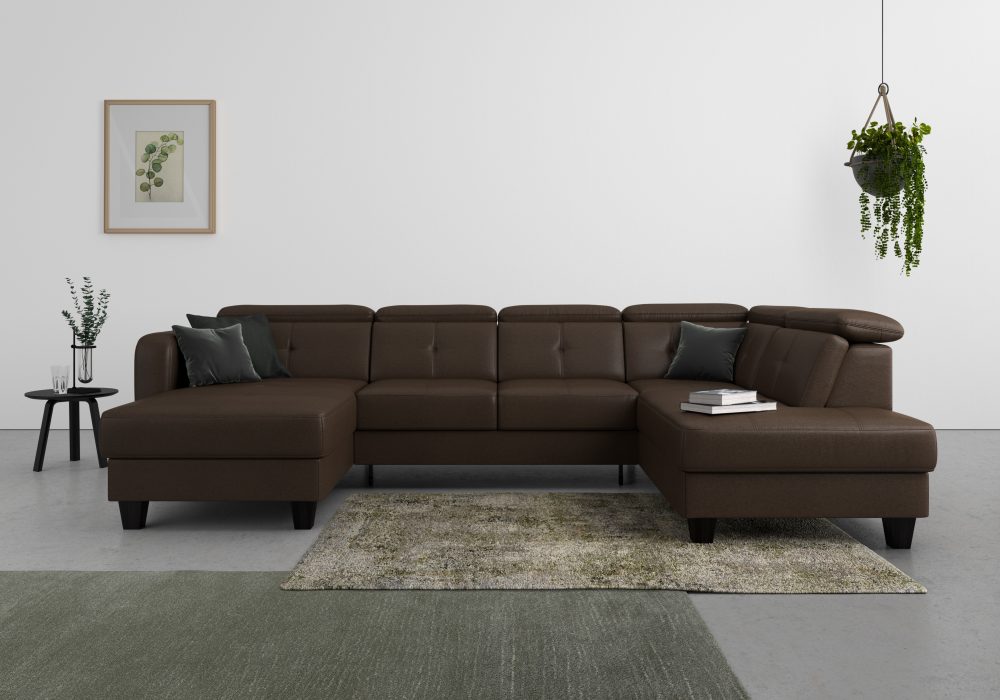 sit&more Wohnlandschaft »Bellucci«, inklusive Kopfteilverstellung und Federkern, wahlweise mit Bettfunktion und Bettkasten