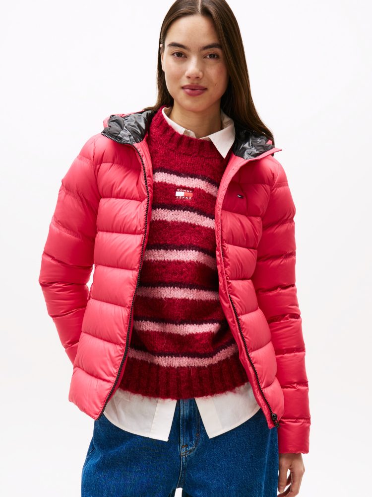Tommy Jeans Steppjacke »TJW SLIM HOOD PRNT DOWN JCKT EXT«, mit Kapuze