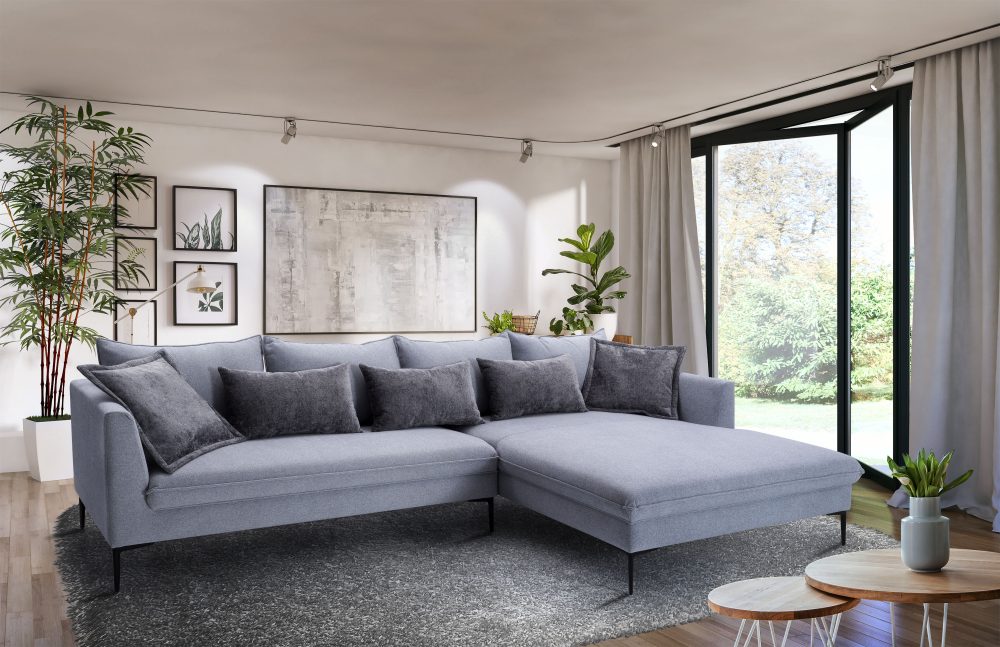exxpo - sofa fashion Ecksofa »Piazza, elegant und edel, Designsofa mit tollem Sitzkomfort,«, (2 St.), Longchair Ecke in hochwertiger Verarbeitung, Stellmasse 321x187cm